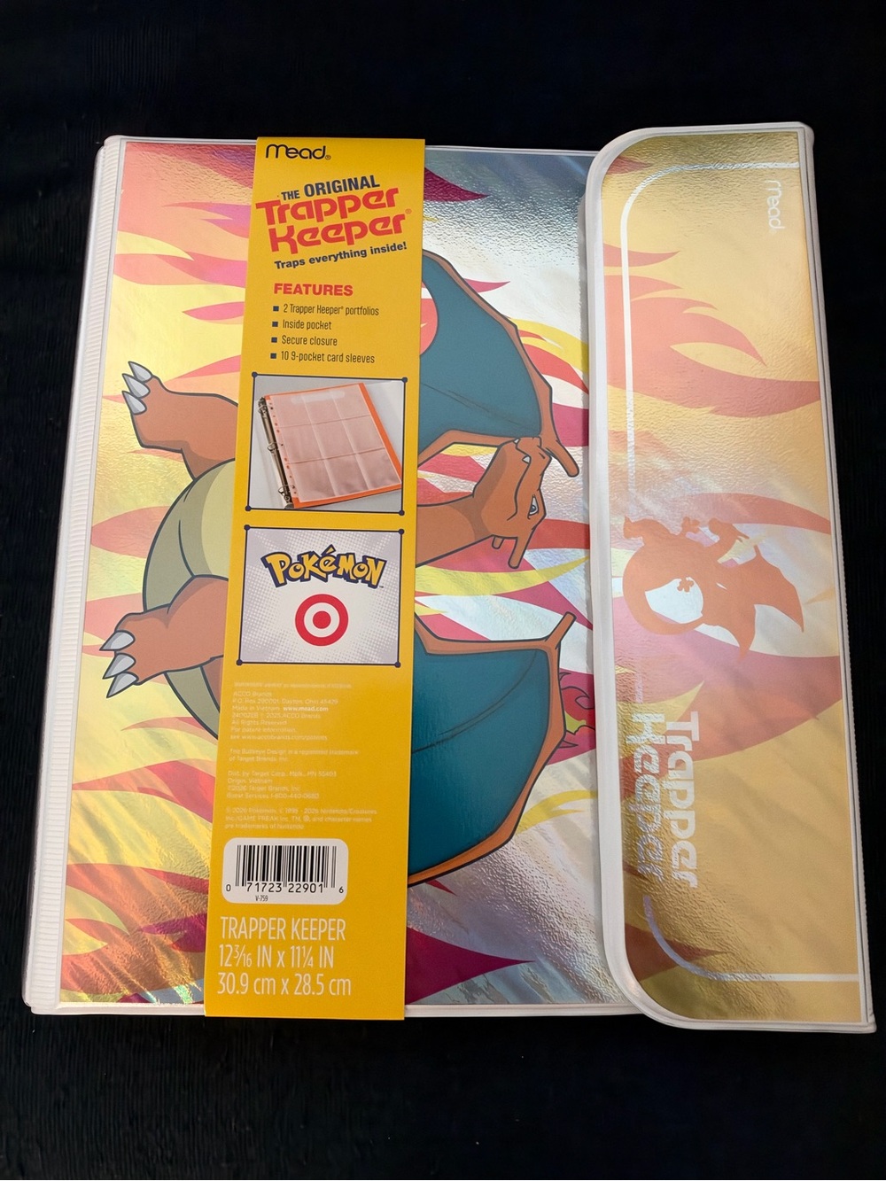 Pokemon Charizard Trapper Keeper Binder - Orange, Yellow, Blue